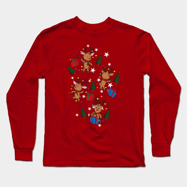 Reindeer dance Long Sleeve T-Shirt by Mitalim